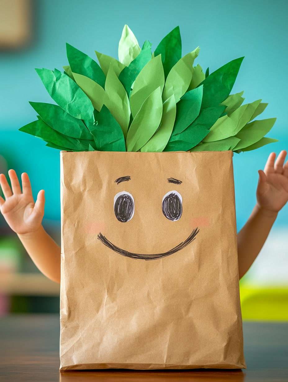 Кукла-дерево из бумажного пакета