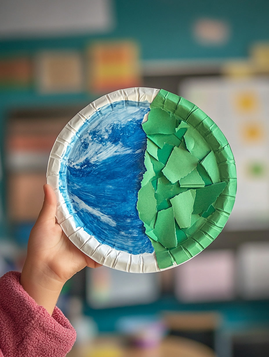 Планета Земля на бумажной тарелке