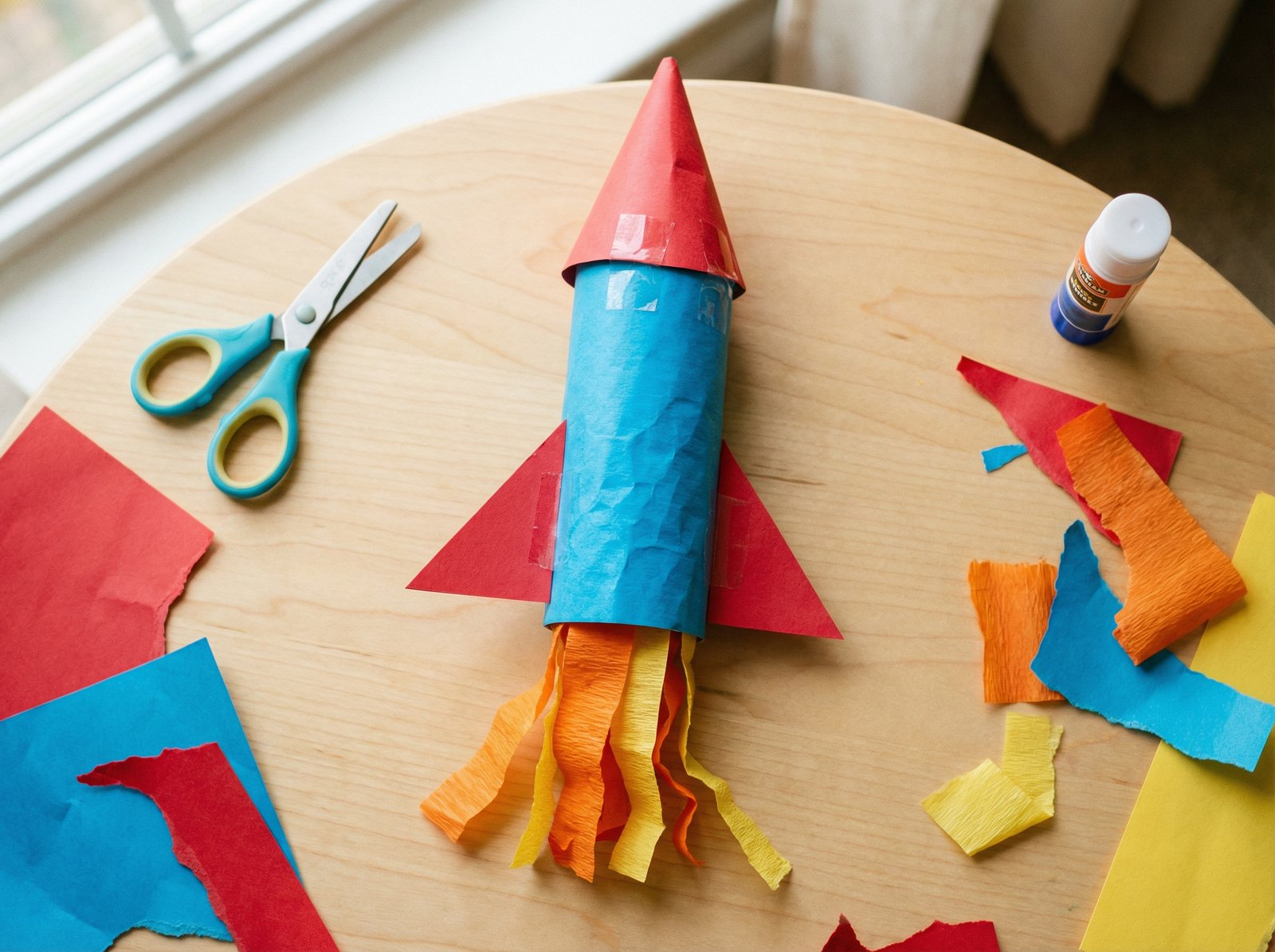 Поделка ракета из картонной втулки для детского сада