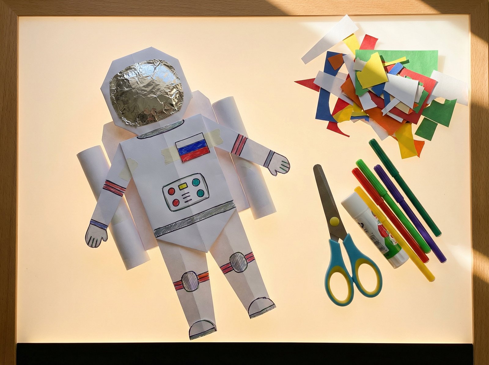 Бумажная поделка космонавт в скафандре