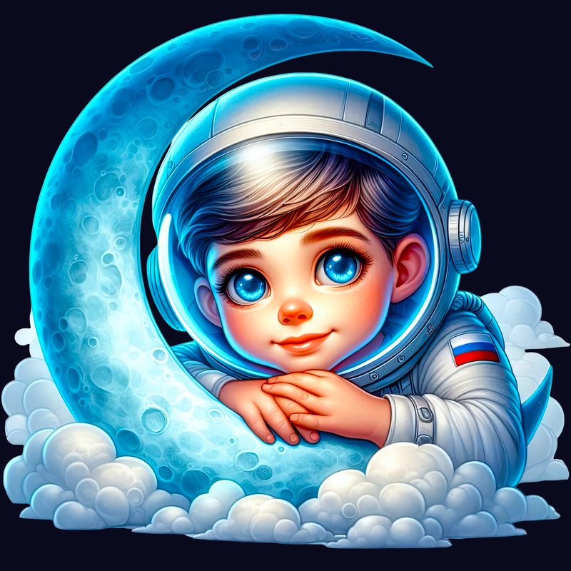 Мальчик-космонавт с Луной