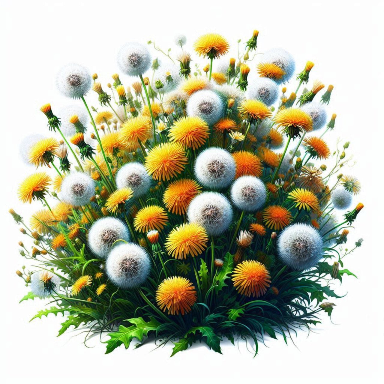 Поляна с одуванчиками