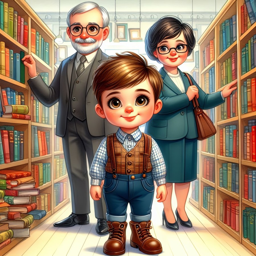 Мальчик в библиотеке
