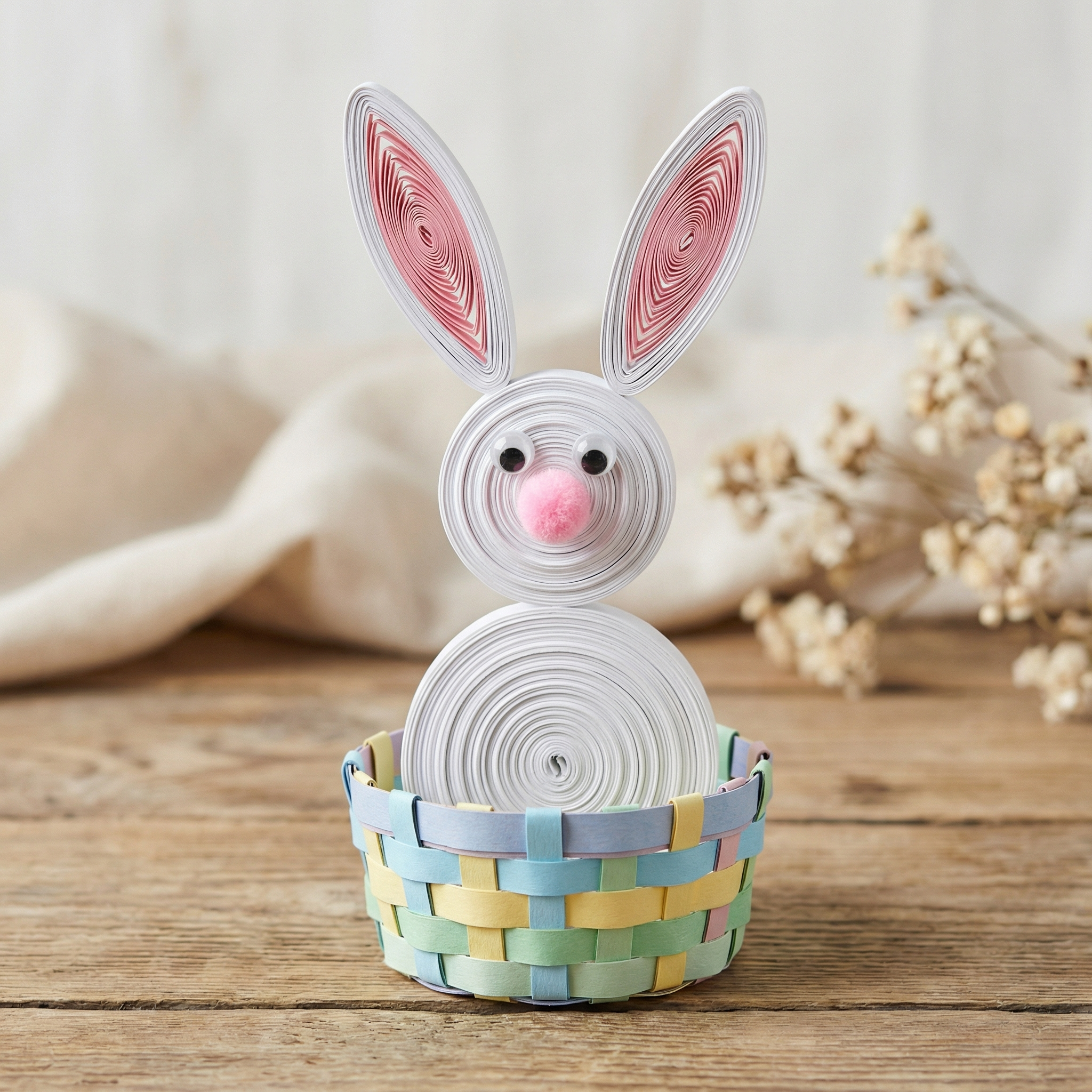 Кролик из бумажных полосок в технике квиллинг