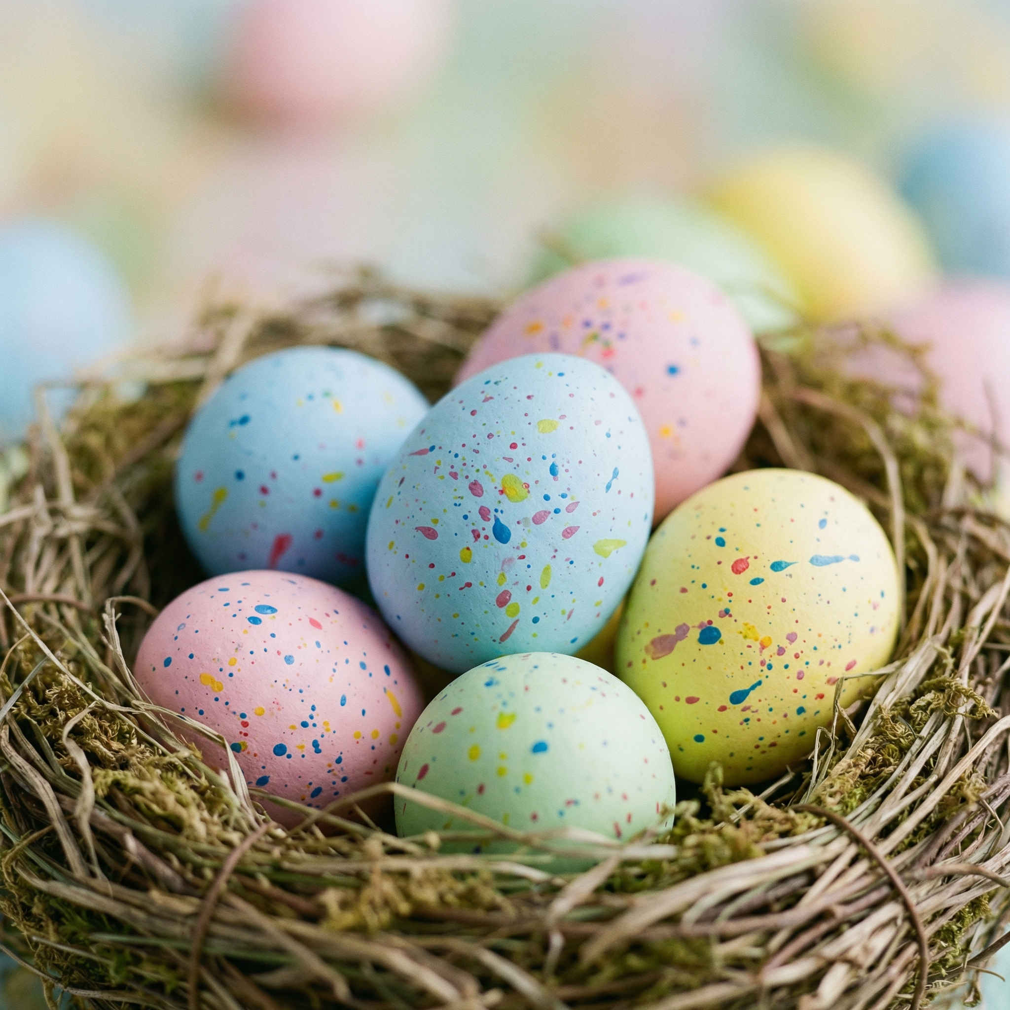 Пасхальное дерево из вербы с расписными яйцами