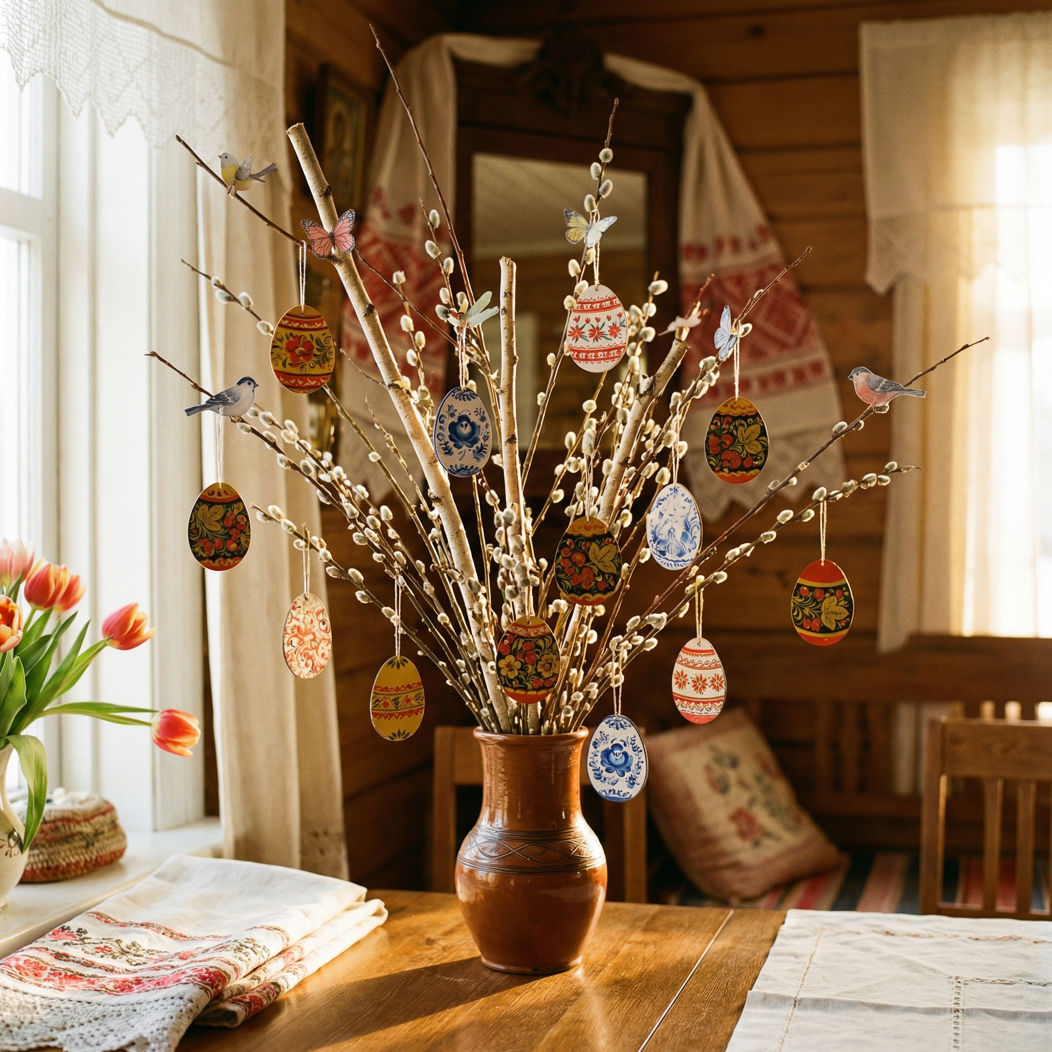 Цыплята из помпонов в гнёздышке