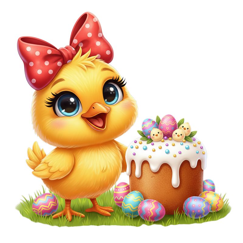 Ребёнок с пасхальными яйцами в корзине