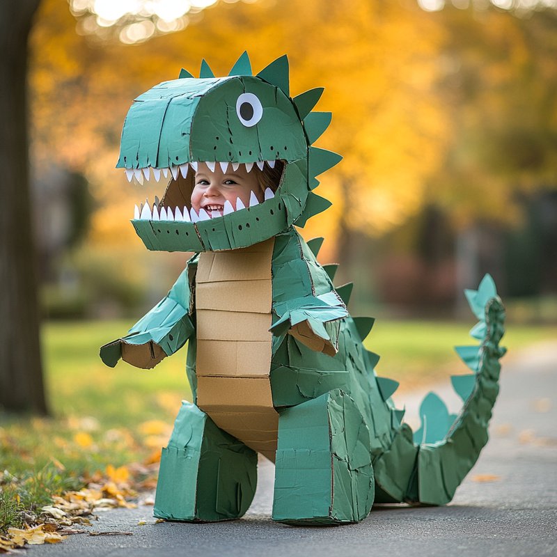 Костюм динозавра из картона