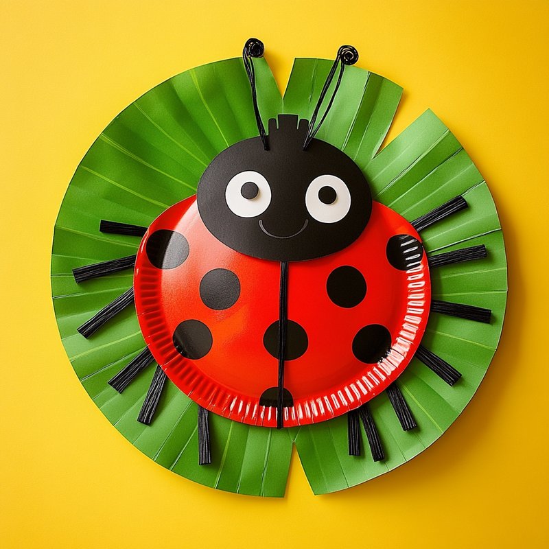 Божья коровка из бумажной тарелки