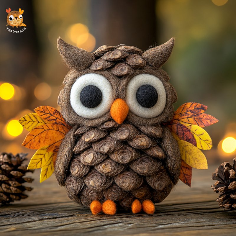 Сова из шишки