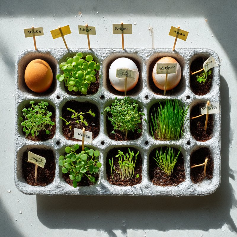 Рассада в яичном лотке