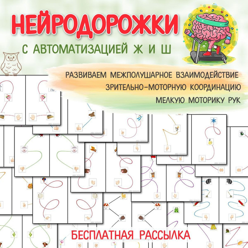 НЕЙРОДОРОЖКИ С АВТОМАТИЗАЦИЕЙ Ж И Ш — внимание, логика, нейро — для детского сада — Играй и Развивайся