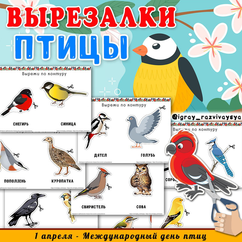 ВЫРЕЗАЛКИ ЗИМУЮЩИЕ ПТИЦЫ