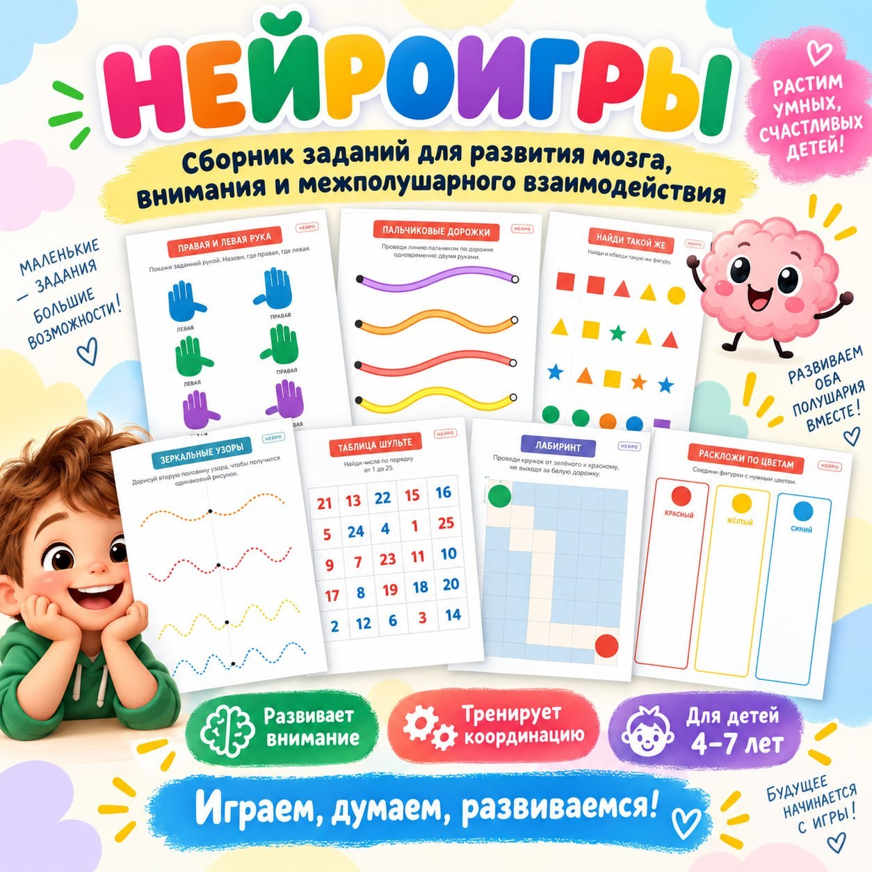 НЕЙРОИГРЫ — логика, память, пространственное восприятие — скачать для детского сада