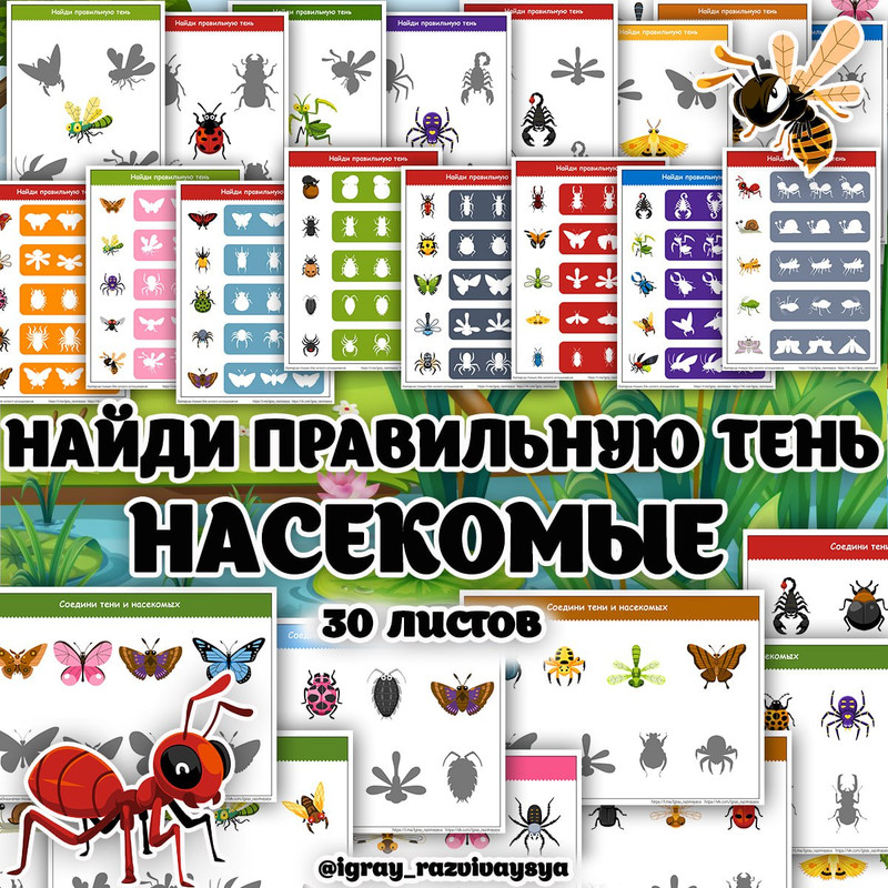 НАЙДИ ПРАВИЛЬНУЮ ТЕНЬ НАСЕКОМЫЕ