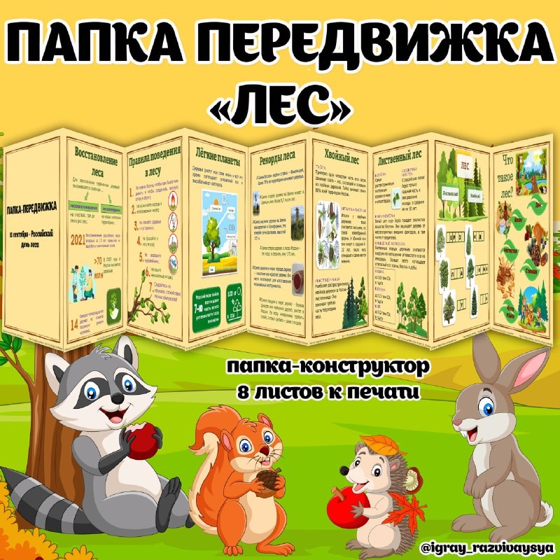 ПАПКА ПЕРЕДВИЖКА ЛЕС — папка передвижка — скачать для детского сада