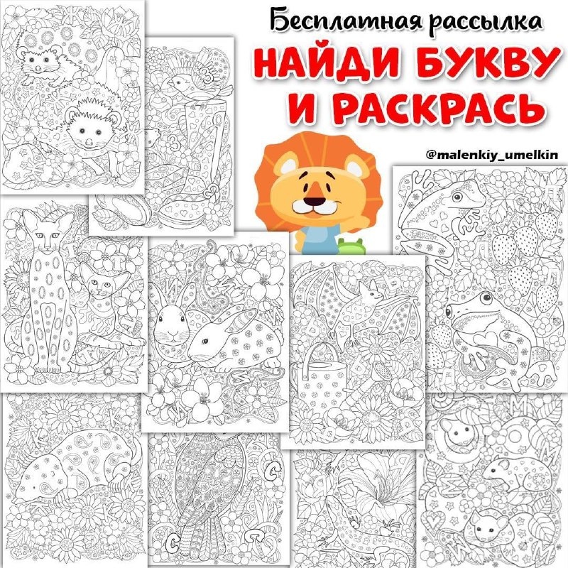 НАЙДИ БУКВУ И РАСКРАСЬ