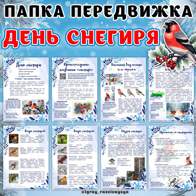 ПАПКА ПЕРЕДВИЖКА ДЕНЬ СНЕГИРЯ
