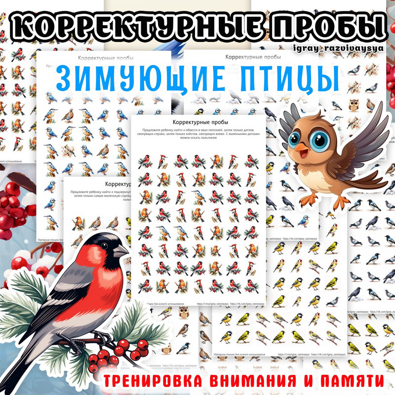 КОРРЕКТУРНЫЕ ПРОБЫ ЗИМУЮЩИЕ ПТИЦЫ