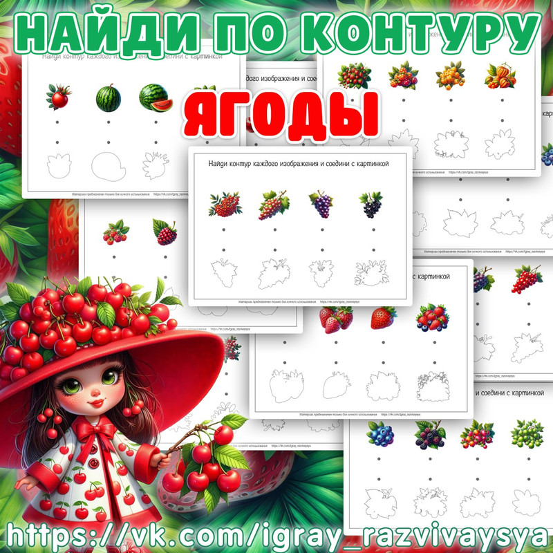 НАЙДИ ПО КОНТУРУ ЯГОДЫ