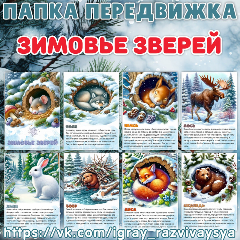 ПАПКА ПЕРЕДВИЖКА ЗИМОВЬЕ ЗВЕРЕЙ