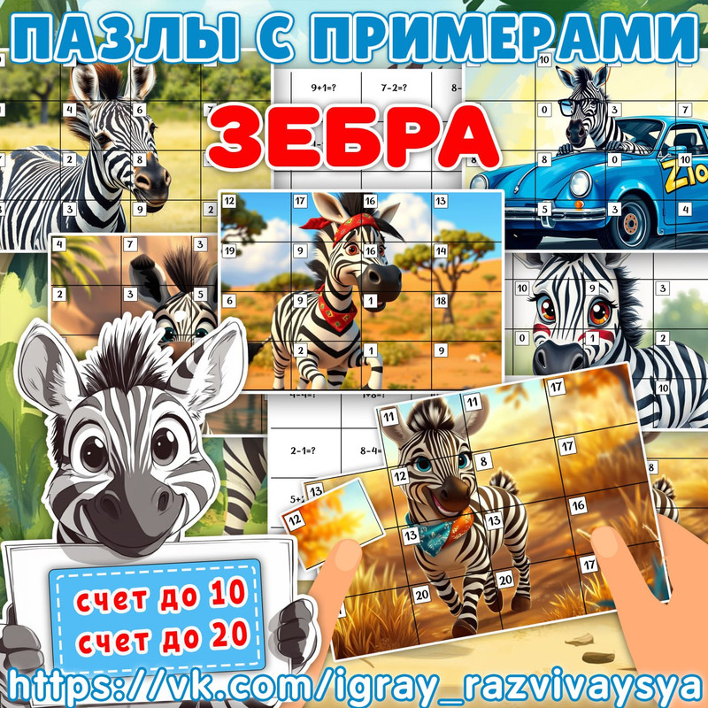 МАТПАЗЛЫ С ПРИМЕРАМИ ЗЕБРА