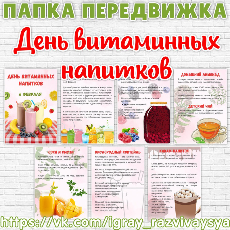 ПАПКА ПЕРЕДВИЖКА ДЕНЬ ВИТАМИННЫХ НАПИТКОВ
