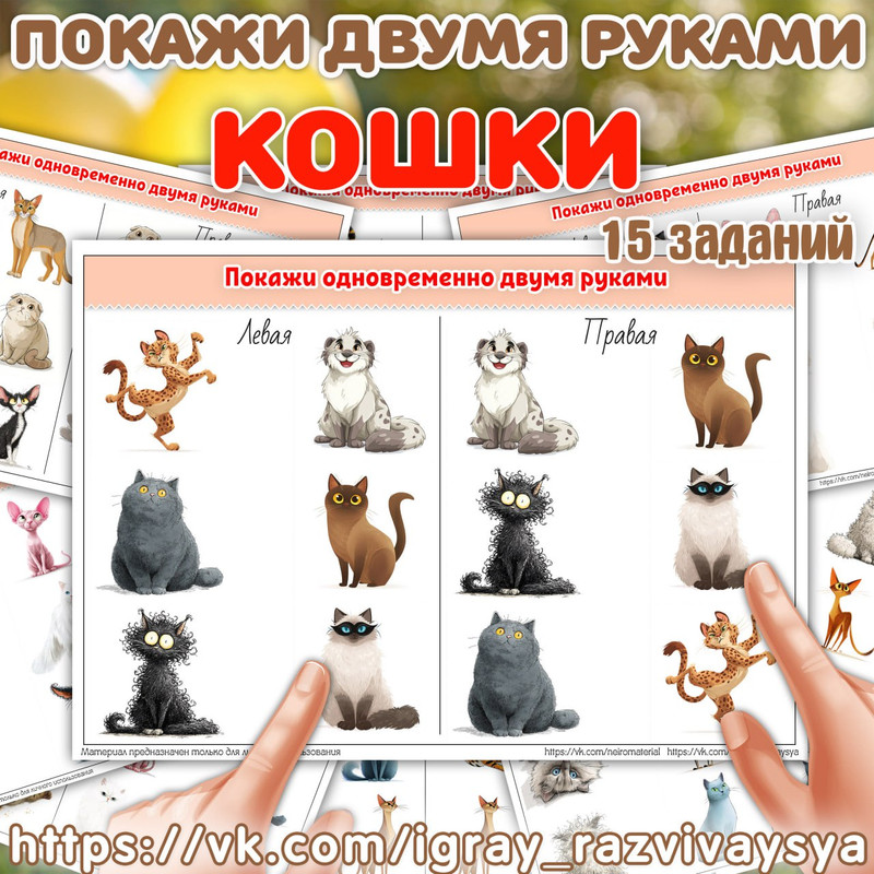 ПОКАЖИ ДВУМЯ РУКАМИ КОШКИ