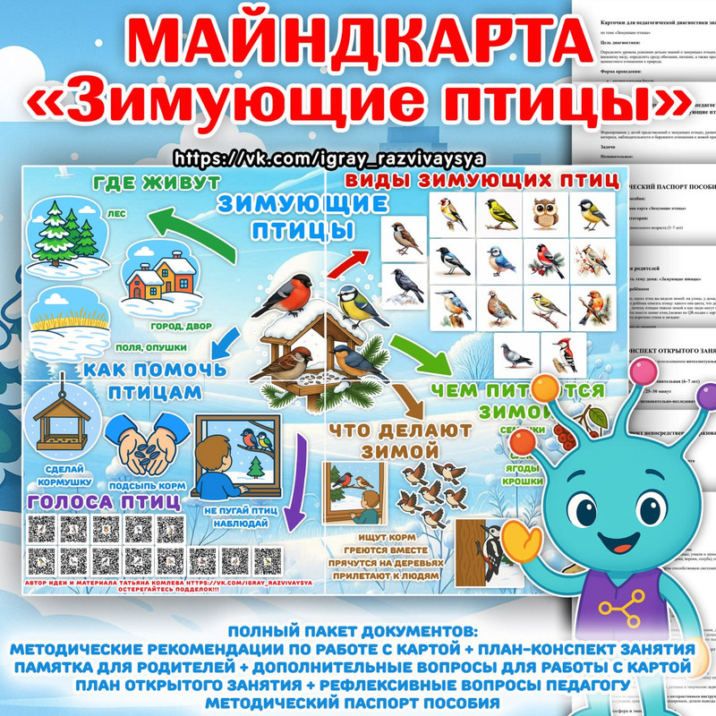 МАЙНДКАРТА ЗИМУЮЩИЕ ПТИЦЫ