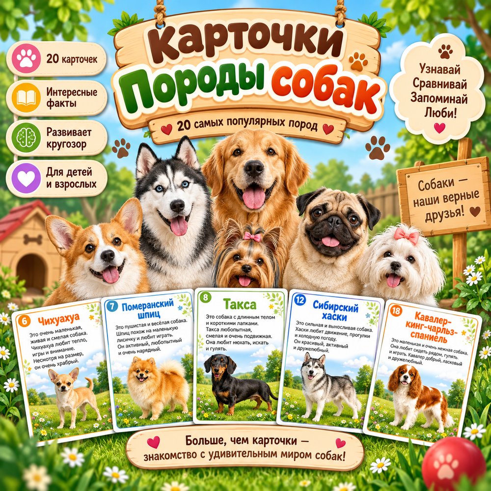 ПАПКА ПЕРЕДВИЖКА ПОРОДЫ СОБАК — папка передвижка, животные, домашние животные — скачать для детского сада