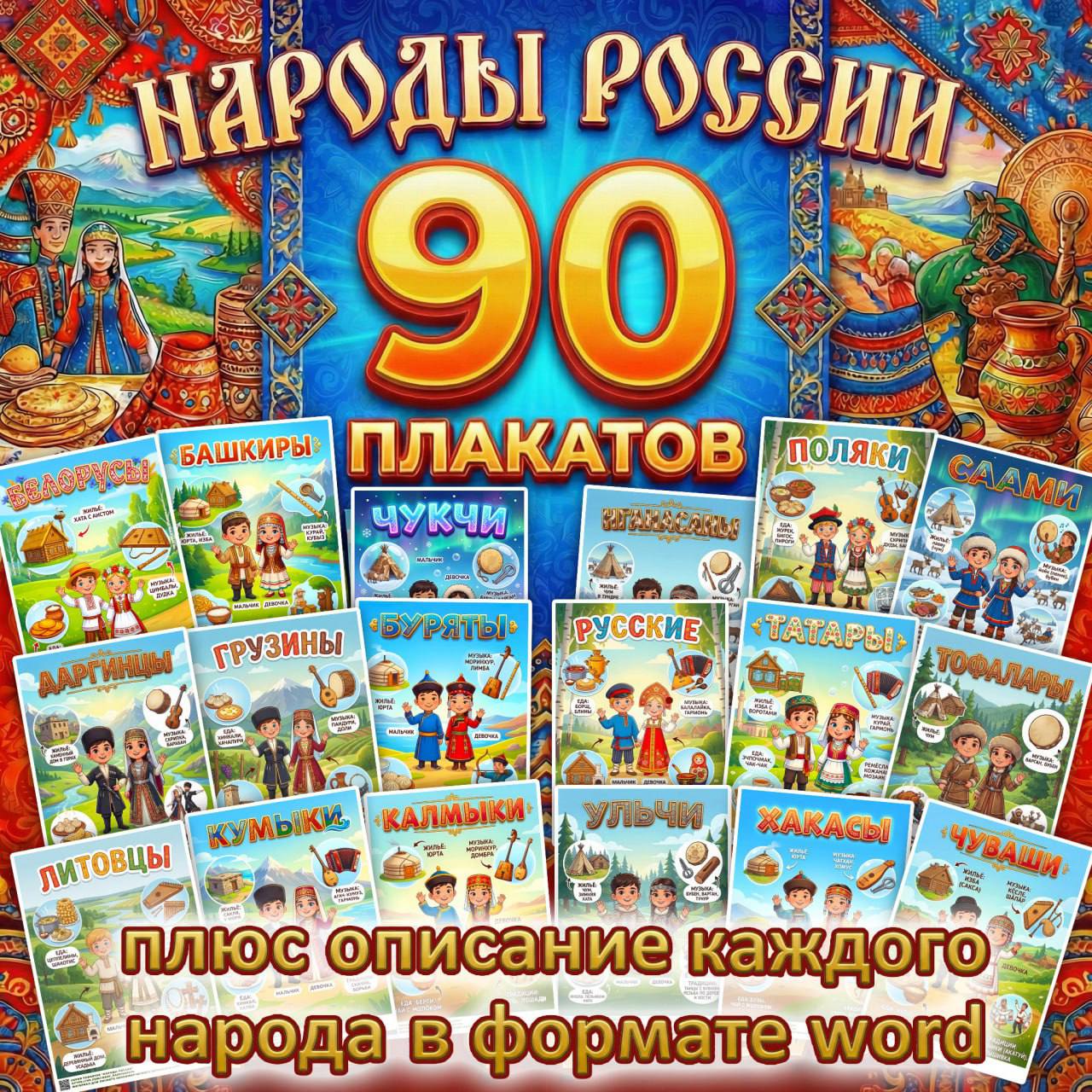 ПЛАКАТЫ НАРОДЫ РОССИИ ВЕРТИКАЛЬ