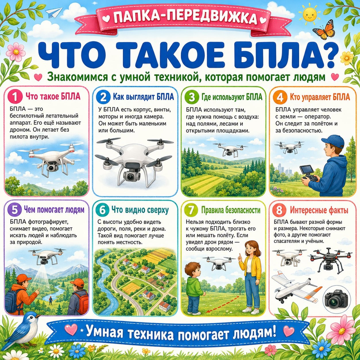 ПАПКА ПЕРЕДВИЖКА ЧТО ТАКОЕ БПЛА — безопасность, папка-передвижка — скачать для детского сада