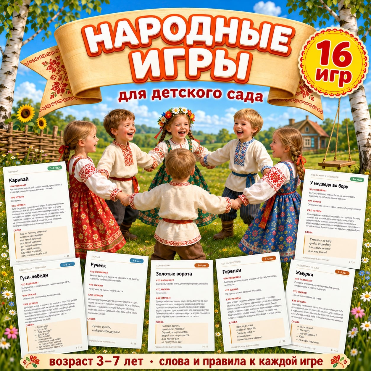 КАРТОТЕКА НАРОДНЫХ ИГР ДЛЯ ДЕТСКОГО САДА — игры, народные игры, картотека — для детского сада — Играй и Развивайся