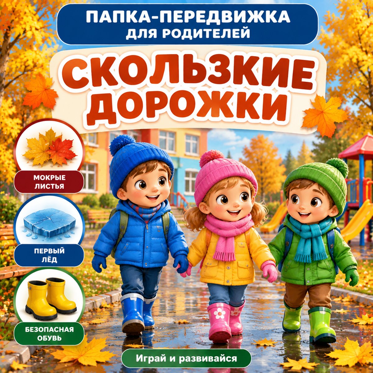 ПАПКА ПЕРЕДВИЖКА СКОЛЬЗКИЕ ДОРОЖКИ