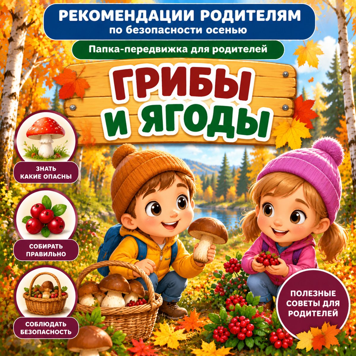 ПАПКА ПЕРЕДВИЖКА ГРИБЫ И ЯГОДЫ
