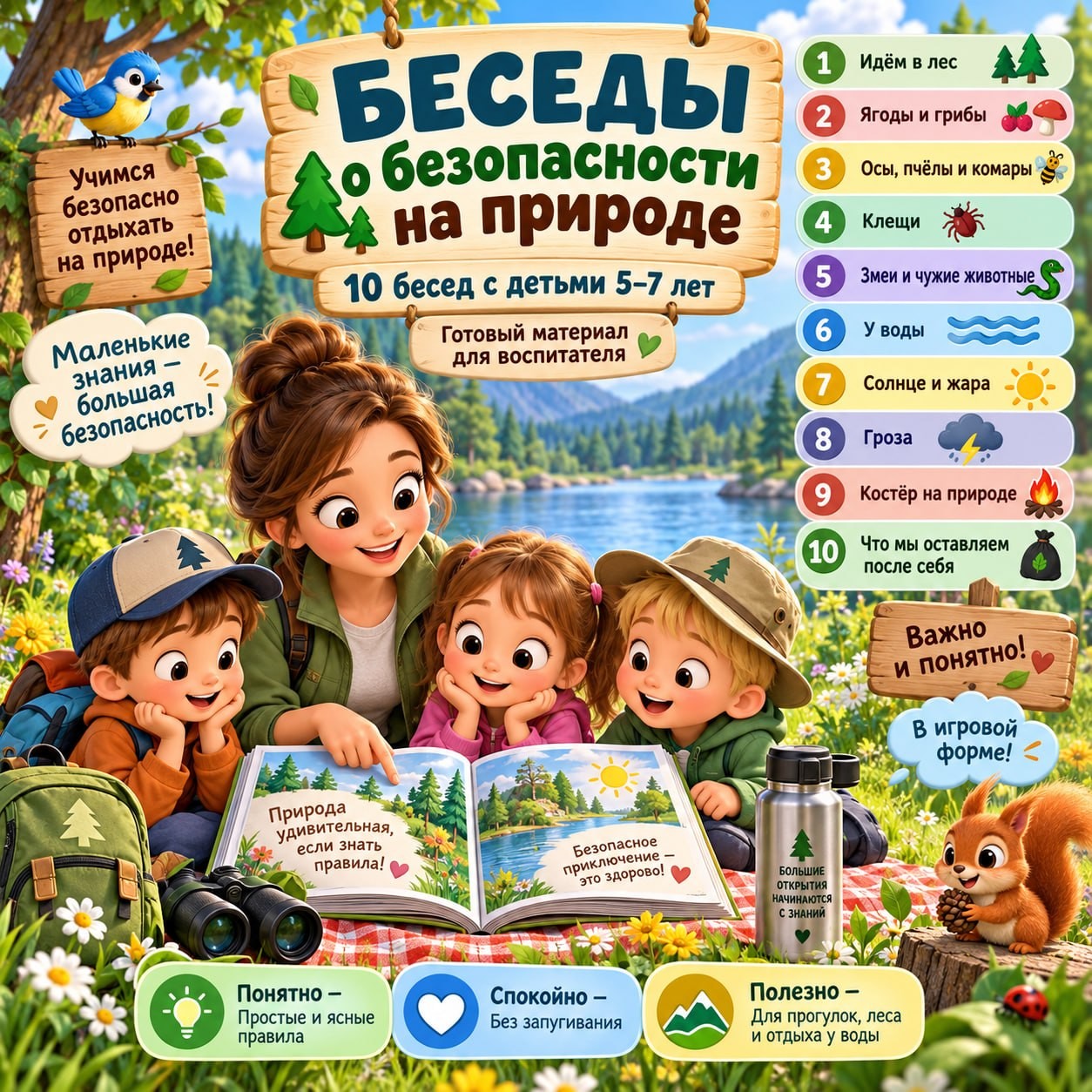 БЕСЕДЫ О БЕЗОПАСНОСТИ НА ПРИРОДЕ — безопасность, картотека, осень — для детского сада — Играй и Развивайся