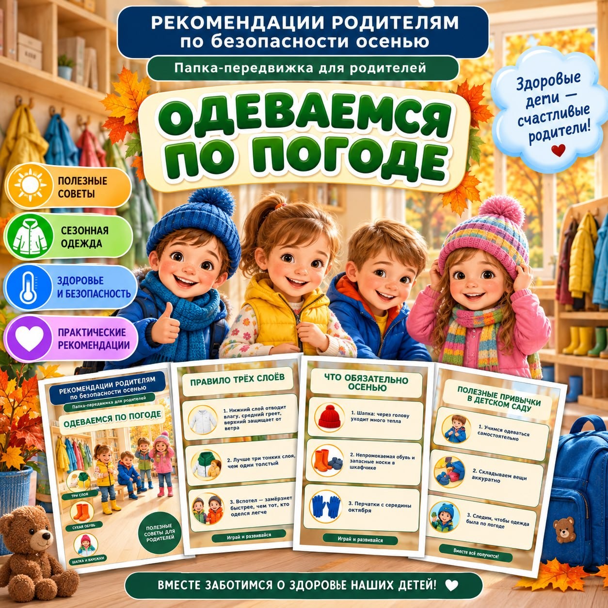 ПАПКА ПЕРЕДВИЖКА ОСЕННЯЯ ОДЕВАЕМСЯ ПО ПОГОДЕ