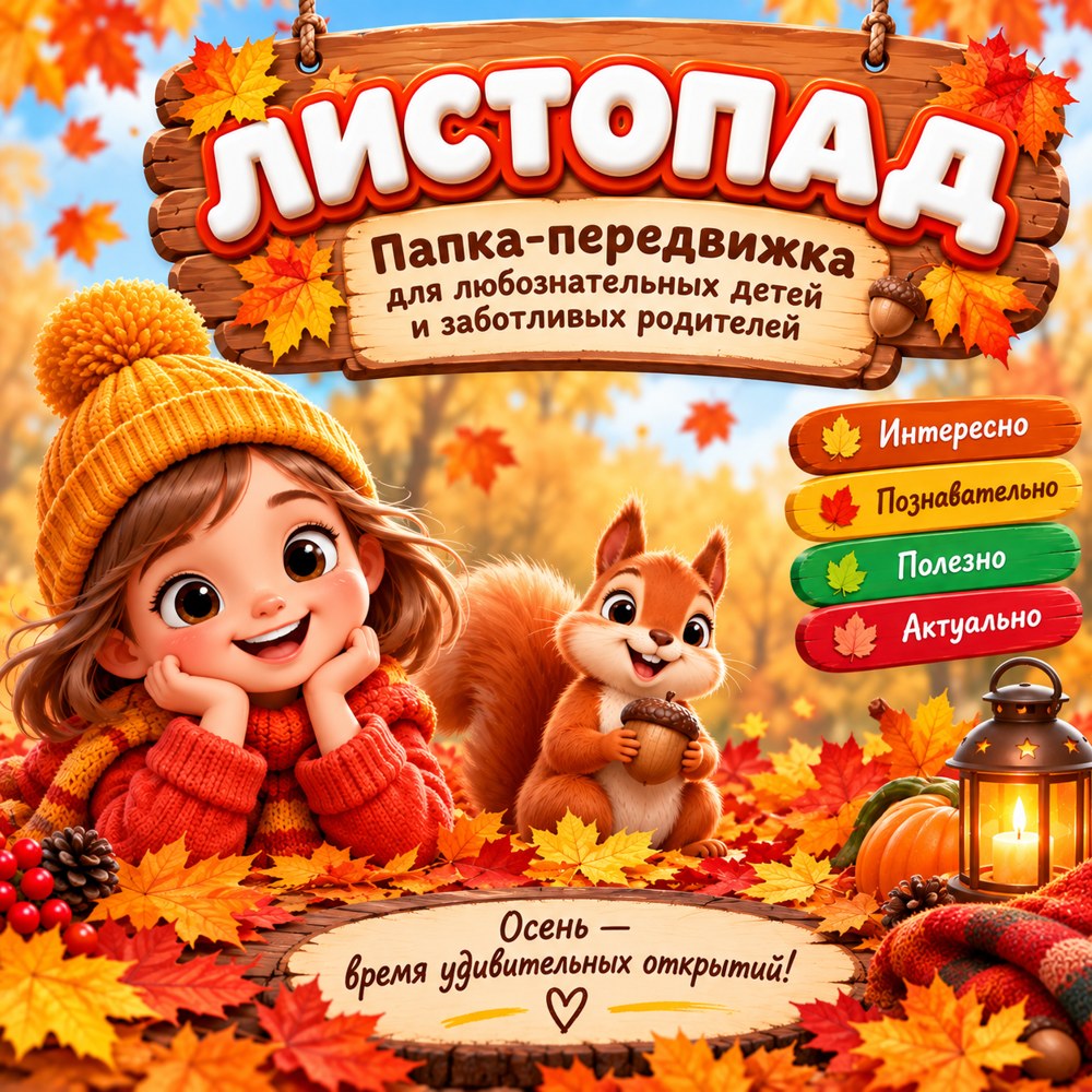 ПАПКА ПЕРЕДВИЖКА ЛИСТОПАД — осень, папка передвижка — скачать для детского сада