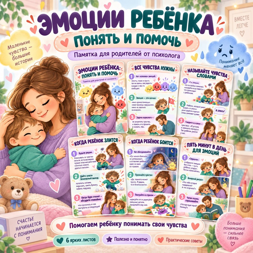 ПАПКА ПЕРЕДВИЖКА ЭМОЦИИ РЕБЕНКА — психология, папка передвижка, эмоции — для детского сада — Играй и Развивайся