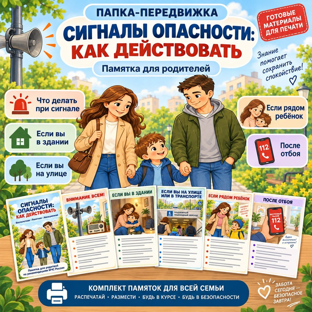 ПАПКА ПЕРЕДВИЖКА СИГНАЛЫ ОПАСНОСТИ КАК ДЕЙСТВОВАТЬ — папка передвижка, безопасность, родителям — для детского сада — Играй...