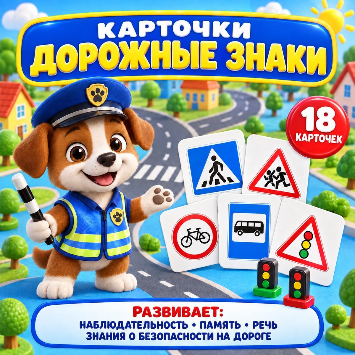 КАРТОЧКИ ДОРОЖНЫЕ ЗНАКИ — пдд, карточки, безопасность — для детского сада — Играй и Развивайся
