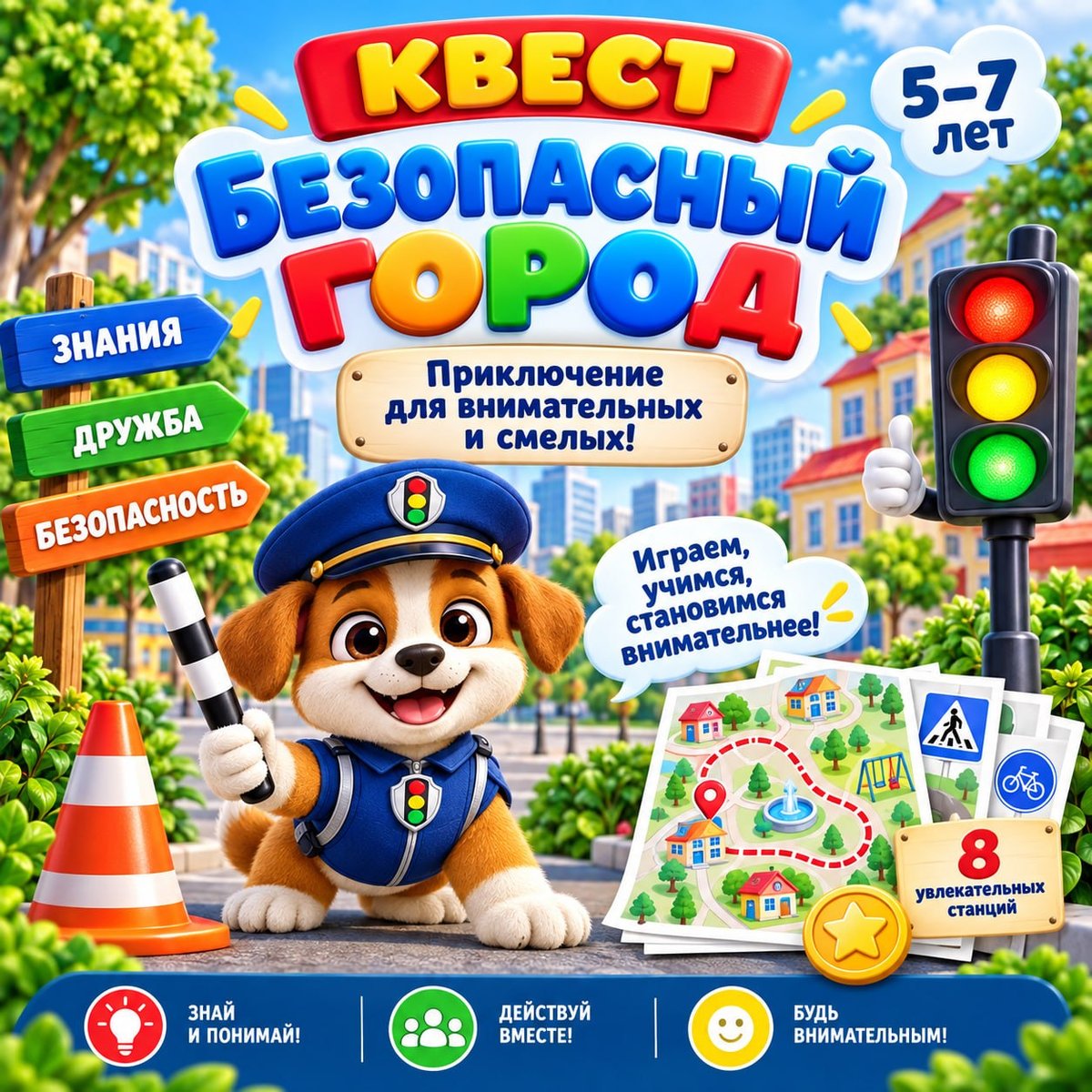 КВЕСТ БЕЗОПАСНЫЙ ГОРОД — пдд, безопасность, игра — скачать для детского сада
