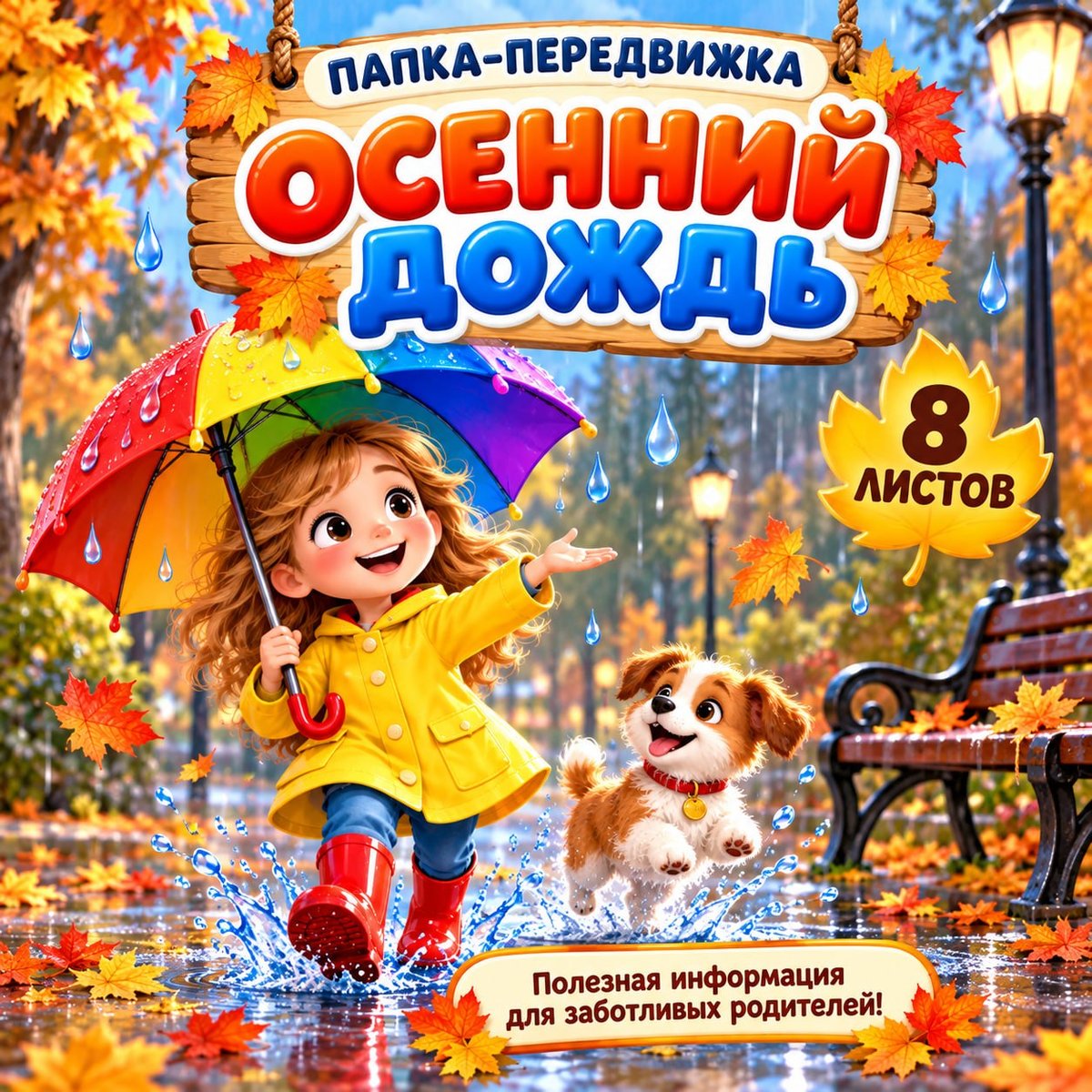 ПАПКА ПЕРЕДВИЖКА ОСЕННИЙ ДОЖДЬ — папка передвижка, осень, родителям — скачать для детского сада