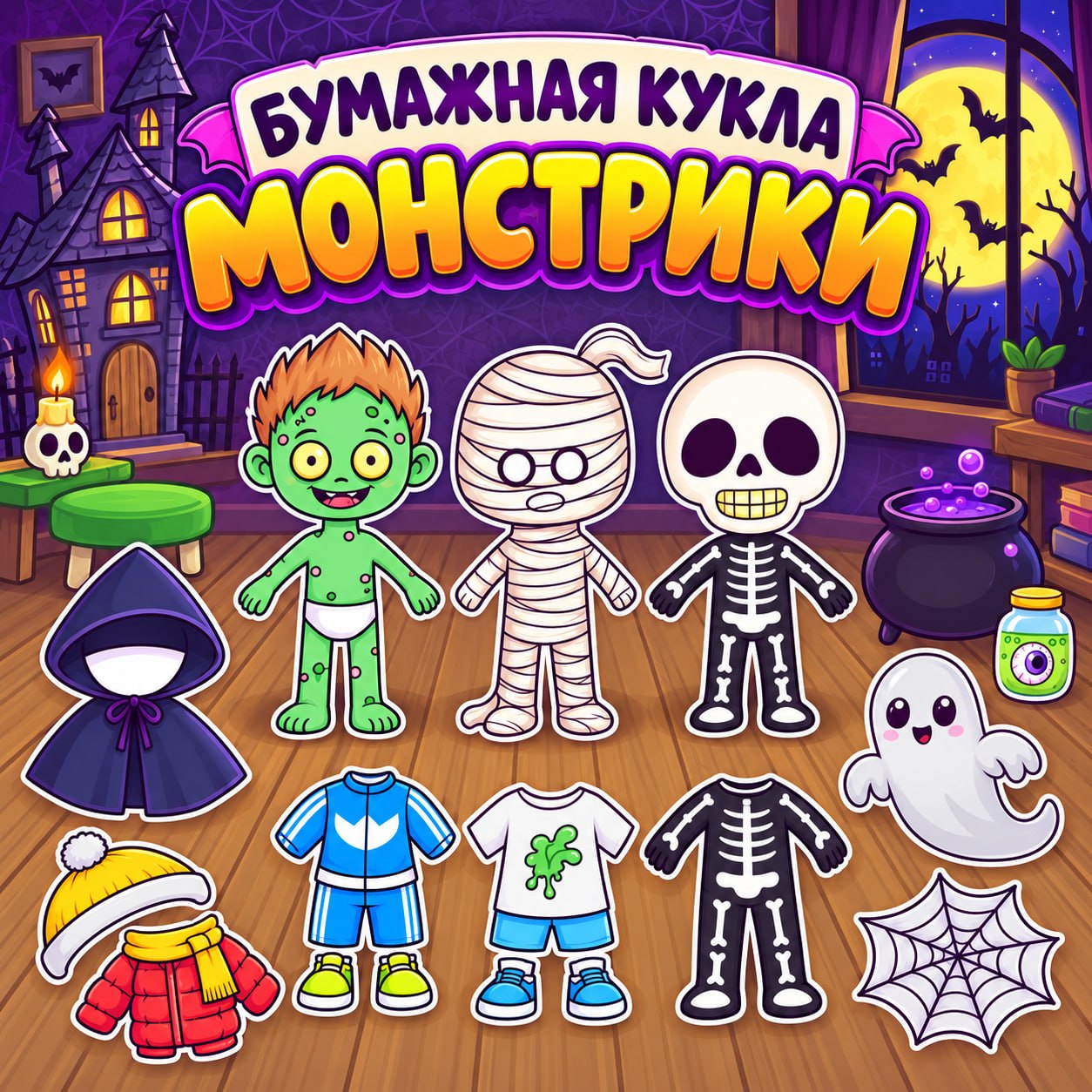 БУМАЖНАЯ КУКЛА МОНСТРИКИ — бумажные куклы, вырезание, творчество — для детского сада — Играй и Развивайся