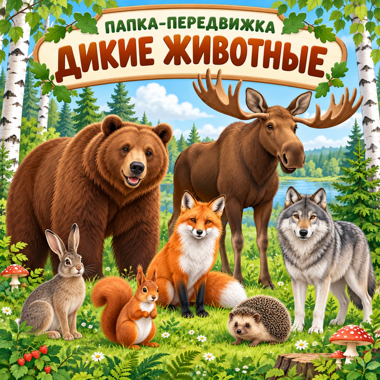 ДИКИЕ ЖИВОТНЫЕ НАШИХ ЛЕСОВ — дикие животные, папки передвижки, окружающий мир — скачать для детского сада