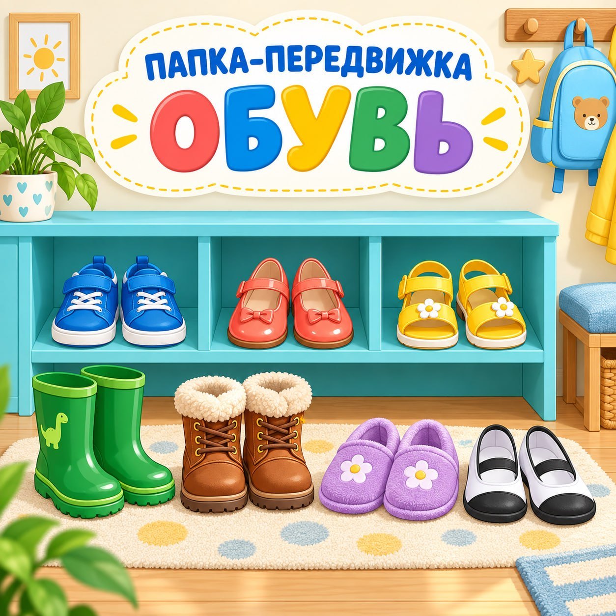 ПАПКА ПЕРЕДВИЖКА ОБУВЬ — обувь, папки передвижки, окружающий мир — для детского сада — Играй и Развивайся