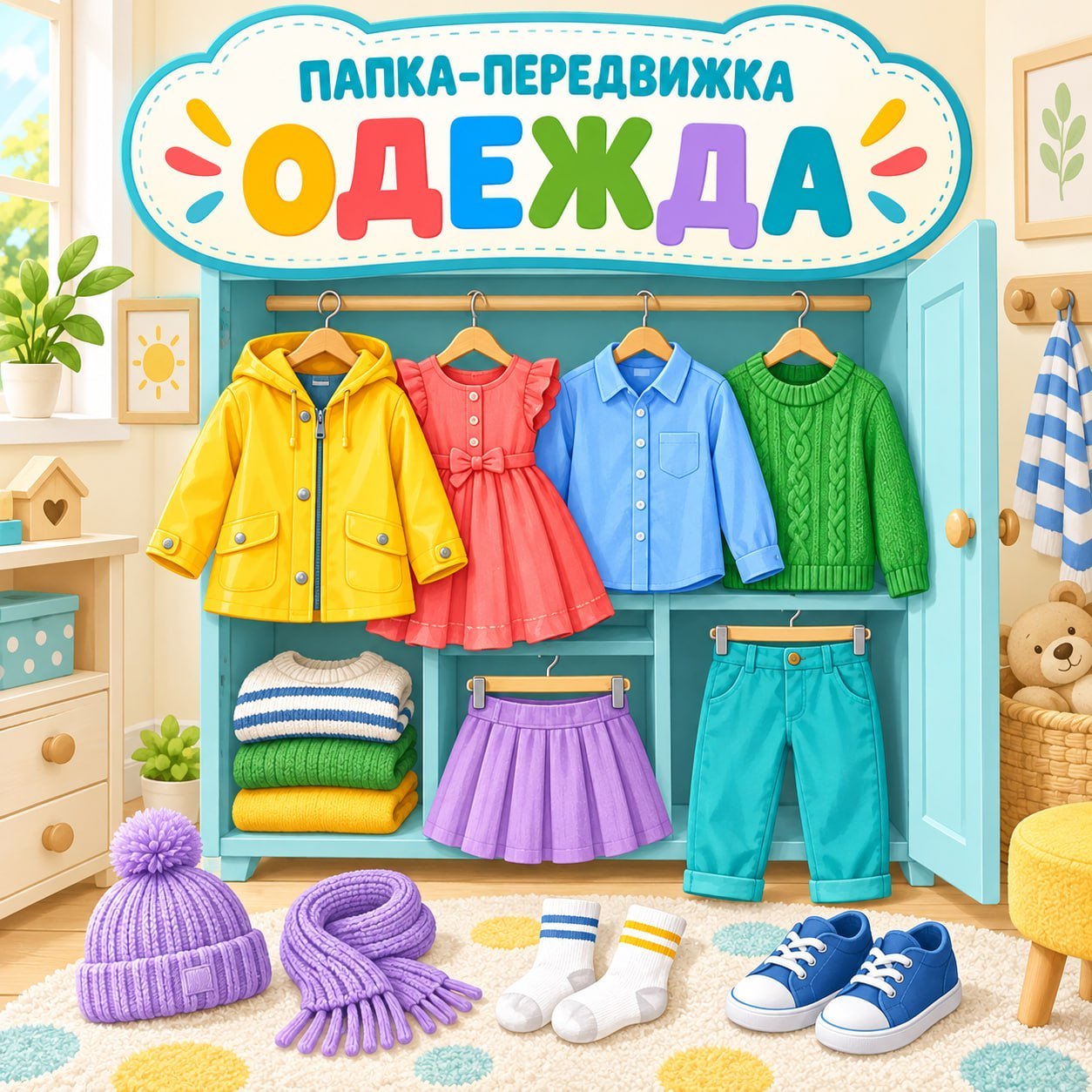 ПАПКА ПЕРЕДВИЖКА ОДЕЖДА — одежда, папки передвижки, окружающий мир — для детского сада — Играй и Развивайся