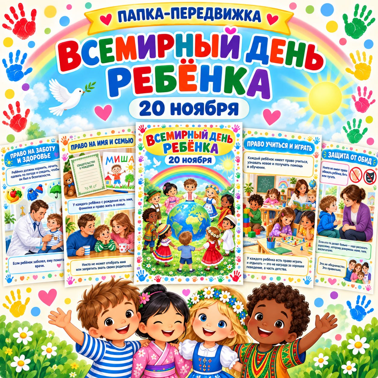 ПАПКА ПЕРЕДВИЖКА ВСЕМИРНЫЙ ДЕНЬ РЕБЁНКА — папка передвижка, права ребёнка, детский сад — для детского сада — Играй и Разви...