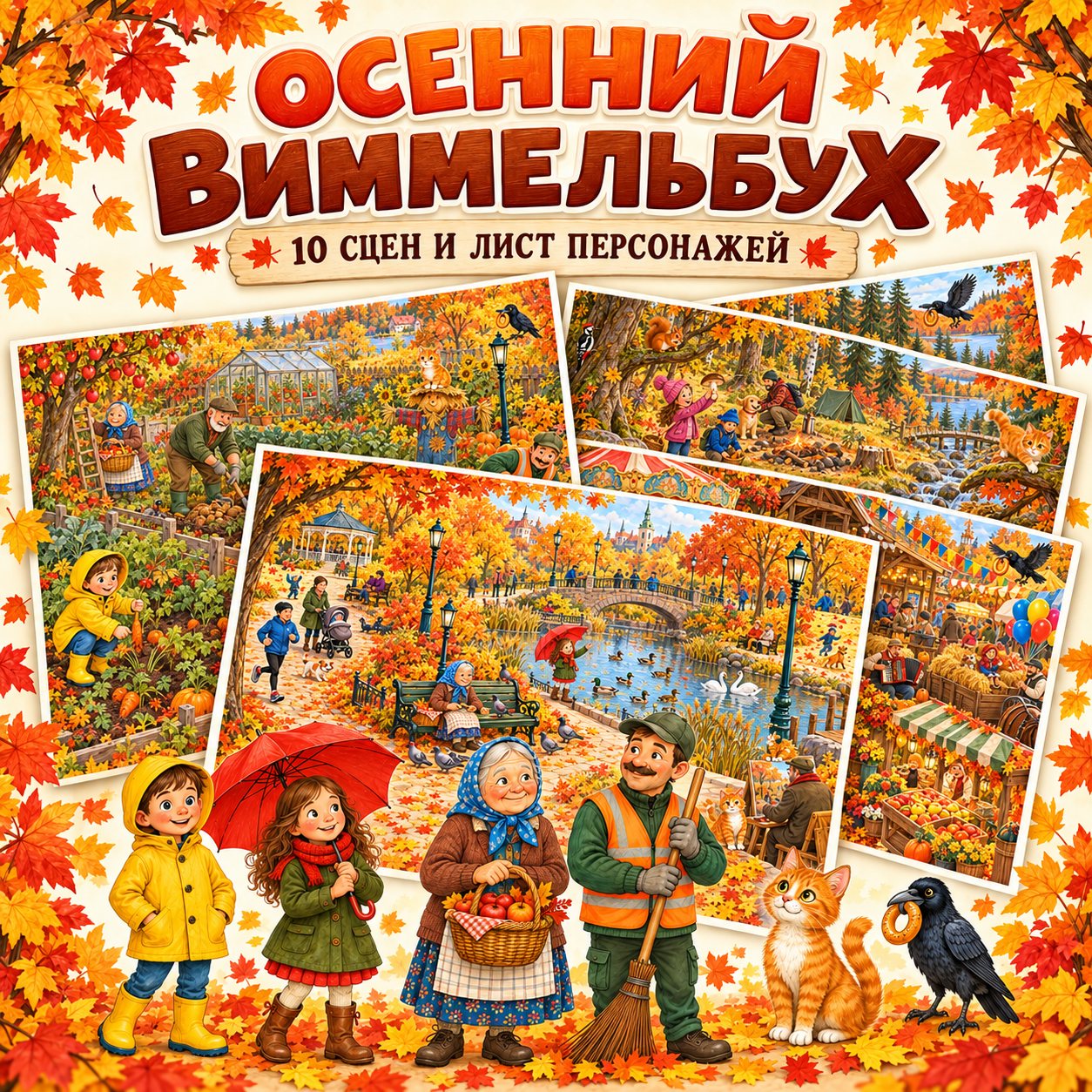 ОСЕННИЙ ВИММЕЛЬБУХ — осень, внимание, развитие речи — скачать для детского сада