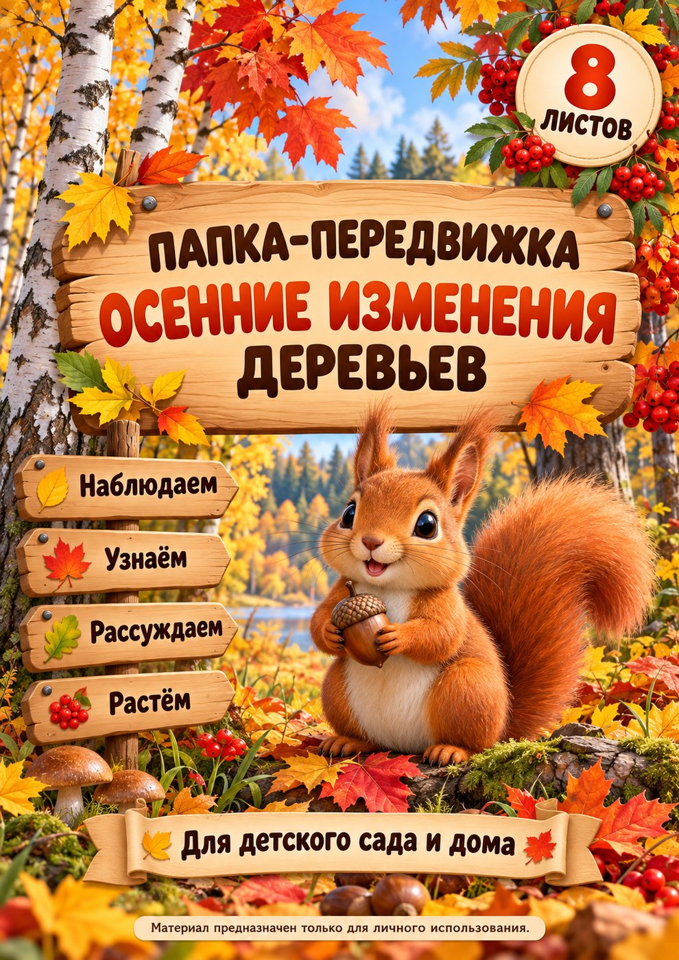ПАПКА ПЕРЕДВИЖКА ОСЕННИЕ ИЗМЕНЕНИЯ ДЕРЕВЬЕВ — осень, папка передвижка, экология — скачать для детского сада